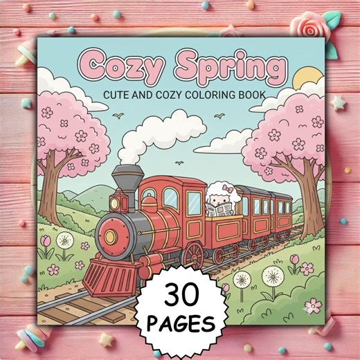 Cozy Spring Coloring Book – 30 Pages, Bold and Easy (PDF and PNG Download - Etsy