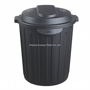 [Hot Item] 60 Liter Round Plastic Dustbin Lid Garbage Container Waste Bin Trash Can