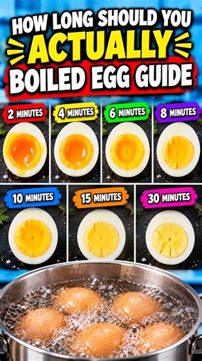 The Perfect Boiled Egg Guide (2-30 Minutes) 🍳 #foodhacks #cooking #shorts
