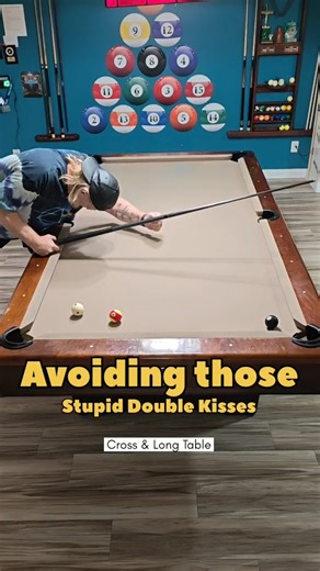 Avoid those Double Kiss Banks #billiards #pool #pooltricks #trickshots #tricks #artisticpool #8ball #9ball #10ball #BigAl #BigAlsbilliards #efren #efrenreyes #efrenbatareyes #venom #venomtrickshots #seyberts #jump #jumpshot #carom #combo #forcefollow #english #bank #bankshot #jflowers #earlstrickland #smo