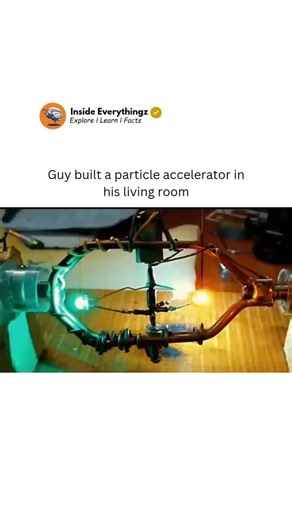 Explore l Learn l Facts on Instagram: "a guy building a particle accelerator in his living room sounds unbelievable, but hobby physicists have actually created small, low-power versions called fusors or tabletop accelerators. these devices use high voltage to accelerate ions inside a vacuum chamber, causing them to collide and release tiny bursts of energy. while nowhere near the scale of massive research accelerators like CERN, they still demonstrate real nuclear physics on a small, controlled 
