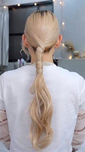 A quick and easy tight ponytail ✨ #easyarrangement #selfarrangement #hairstyle #hair #mediumhair ...