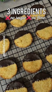 384K views · 1.6K reactions | Coconut yogurt cookies 䀘䀘 RECIPE: 70 g coconut flakes 60 g greek yogurt 1 medium egg PROCEDURE: In a bowl pour the coconut flakes follow the yogurt and egg.Give a good mix until all combine. Line in the parchment paper using the cookie cutter. Preheated the oven and bake at 170 celcius degree for 20-22 minutes until get golden brown. Optional a melted dark chocolated dip a one side of coconut cookies and let it dry. Enjoy✨️ | Mitch Llorin | Facebook
