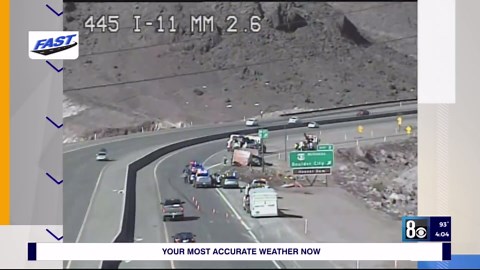 Semi-truck rollover crash closes I-11 ramp in Boulder City
