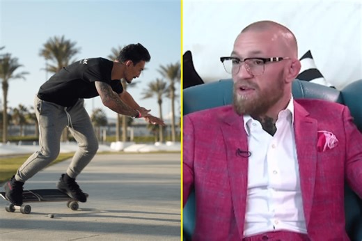 Conor McGregor was hilariously distracted by skateboarding Max Holloway in MMA’s best blooper