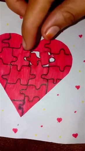 complete heart puzzle craft💫❤ #craft #DIYcraft #craftyalaina #viral #shorts