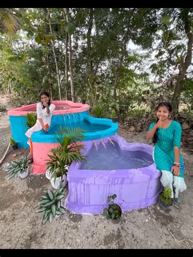 3 Hearts Water Fountain Pond: A DIY Cement Craft