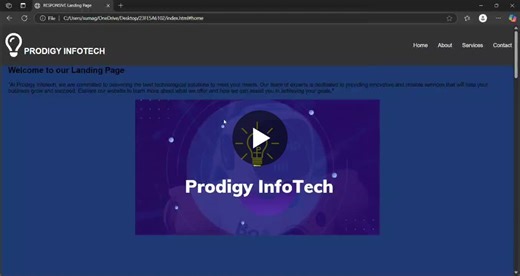 #prodigyinfotech #webdevelopment #internship #responsivepage | Gudipalli Suma