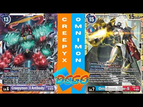 Creepymon X vs Omnimon Alter-S • AD01 Gameplay | DCGO | Digimon TCG