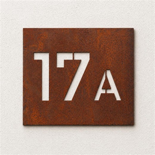 Custom Corten Steel Address Sign, Rust Metal House Number Plaque, Industrial Decor - Etsy