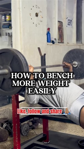 Elvis Mujuni | How to bench more weight easily. Four cues; 1)Breath/brace 2)Leg drive 3)Chest arch 4)Shoulders well-placed | Instagram
