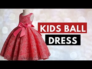 How to Cut & Sew a BALL DRESS WITH BOW FOR KIDS | Baby Frock | Ball Gown