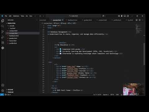 Course Page Using Only HTML | Simple Student Portfolio Project courses page