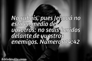 Explicación Números 14:42. 'No subáis, pues Jehová no está en medio de vosotros: no seáis heridos delante de vuestros enemigos.' - BibliaBendita