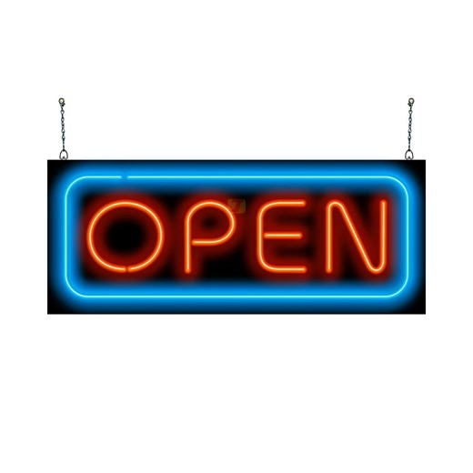 Deluxe Neon Open Sign - Red & Blue - Etsy
