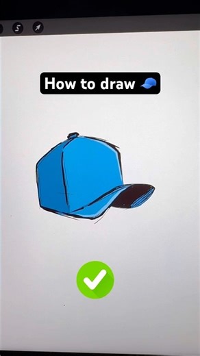 How to draw a hat in simple steps 🧢✍️ #HowToDraw #DrawAHat #DigitalArt #ArtTutorial #iPadArt