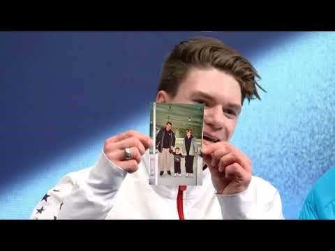 Maxim Naumov performs Parents' tribute Men Singles Short Program Figure Skating Winter Olympics 2026
