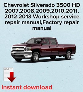 Chevrolet Silverado 3500 HD Repair Manual 2007-2013 (PDF Format) Service Manual - Etsy Canada