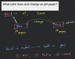 What color does acid change on pH paper?... | Filo