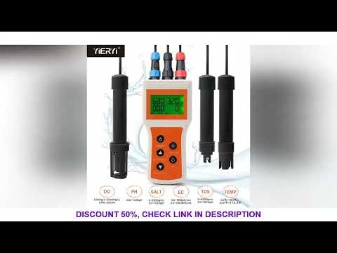 Smart Dissolved Oxygen Meter PH/DO/TDS/EC/Temp/Salinity Tester 6 in 1 Salt Water Monitor for Aquariu