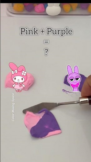 satisfying color mixing pink vs purple #satisfying #colormixing #art #colortheory #asmr #kuromi