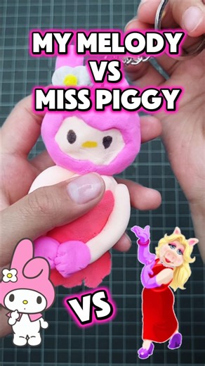 DIY My Melody x Miss Piggy Mashup! Air Dry Clay Craft #mymelody #sanrio #diycrafts #clay