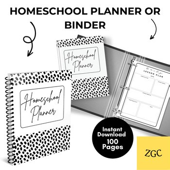 Homeschool Planner Printable | Undated Black and White Academic Planner