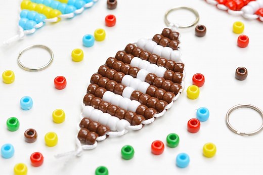 Pony Bead Football | Free Pattern for a Pony Bead Football Keychain