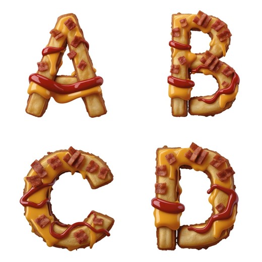 Cheese Fries Font Clipart: Alphabet Letters & Numbers (PNG Digital Download) - Etsy