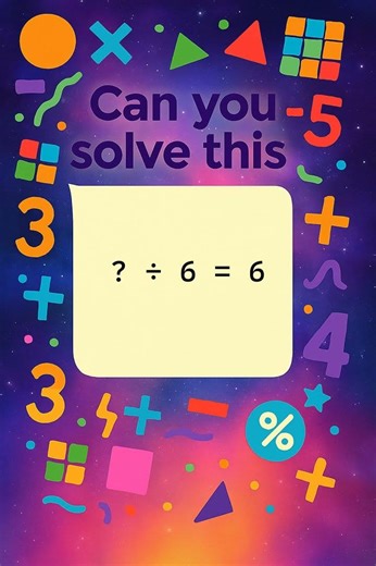 Easy Division Puzzle for Kids! ? / 6 = 6