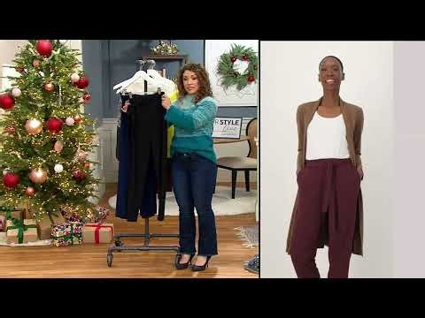 Susan Graver Liquid Knit Slim-Leg Pants with Removable Belt on QVC