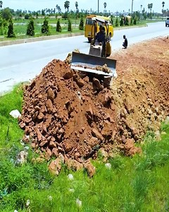 First Dump truck 5T dumping Soil New project Landfilling using Bulldozer KOMATSU D21P pushing #trucks #backfill #komatsu #caterpillar #machine #construction #heavyequipment #engineering | Branzo Construction
