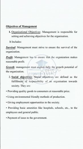 Objectives of Management#+2 Business Studies Chapter 1 #class #commercestudents