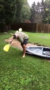 😂 When life gives you lemons! 🍋🍋 Florence created a stream through their yard in Kernersville, so he decided to have a little fun with it! (Video courtesy of Nicole Taylor) | FOX8