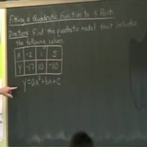 Fitting a Quadratic Model to Three Points