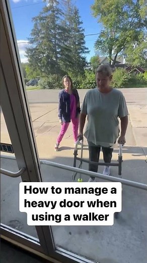 How to open a door with a walker #physicaltherapy #homecare #seniors #fallprevention