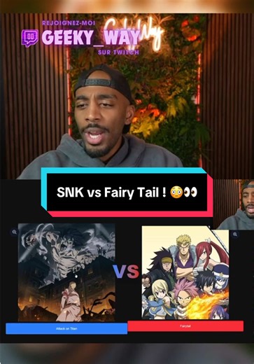 Twitch: GEEKY_WAY 👾🎥 | en live à 19h00 tous les jours ! SNK vs Fairy Tail ! 😳👀 #snk #attackontitan #fairytail #Anime #Manga