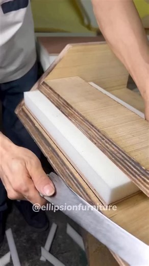 Every trimmer has their foam shaping methods. I dig this one by @ellipsionfurniture #thehogring #autoupholstery #upholstery #sewing #stitching #carinterior #fabrication #leatherwork #leathercraft #leather #interiors #handmade | TheHogRing.com