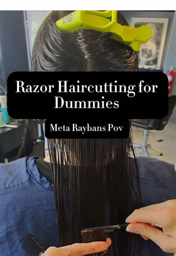✂️ Razor Haircutting for Dummies (POV Edition) • Always cut with the grain of the hair — not against it • Fast strokes = texture & movement • Slow strokes = control & softness (especially around the face frame) • Start slow until your hand gets confident • Use over-direction for softness & shape • Don’t over-direct when you want weight to stay put • Let the razor glide — never force it • Less pressure = better blend Razor cutting isn’t scary — it’s strategy ✨ Want more POV haircut breakdowns? Fo