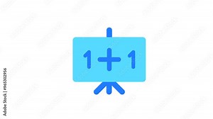 Simple math board icon ,education, learning, teaching, and math-related content in school or tutorial visuals, 4k alpha channel animation