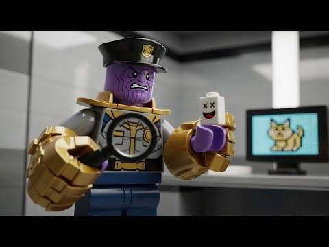 Thanos Working as a LEGO Security Guard