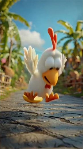 😂🍌 Funny Cartoon Chicken Slip & Fall! 🐔💥#FunnyChicken#CartoonComedy#BananaSlip#FunnyCartoon #shorts