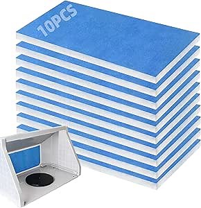 U0U 10 Pieces Paint Booth Filters,Portable Spray Booth Filter, Paint Booth Exhaust Filters for Replace Airbrush Spray Booths Paint Booth