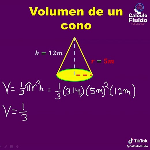 Volumen de un cono 🤗 #profealex #matemática #algebra #trigonometry #matematyka #matefacil #julioprofe #calculos