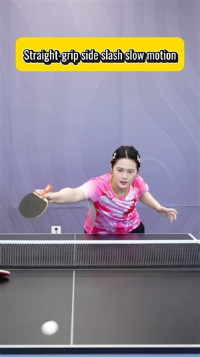 demonstration of a straight shot combined with sidespin, performed in slow motion