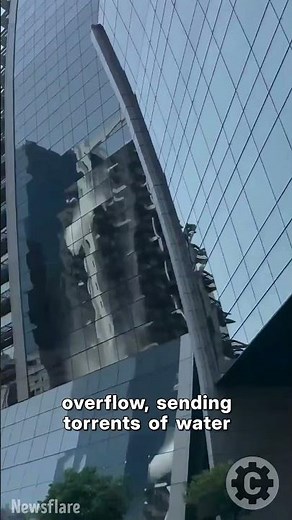 Rooftop Pool Turns Waterfall During Earthquake 🏢💦