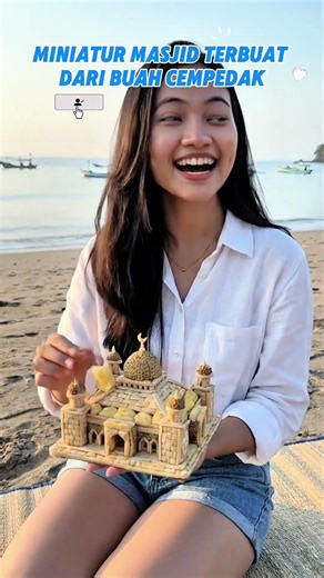 Miniatur masjid terbuat dari buah cempedak #artfromwaste #miniaturmasjid #shortsfeed