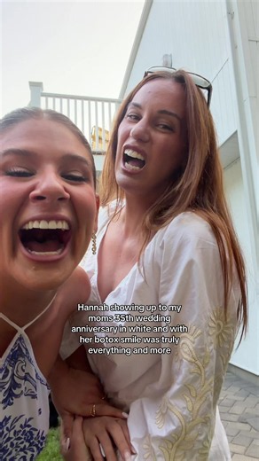 Hannah Berner botox smile at mom's 35th wedding anniversary