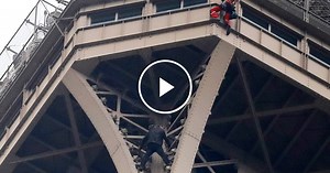 Climber Causes Stir at Eiffel Tower