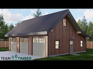 28x36 Timber Frame Barn Walkthrough | Team Timber Plan B2